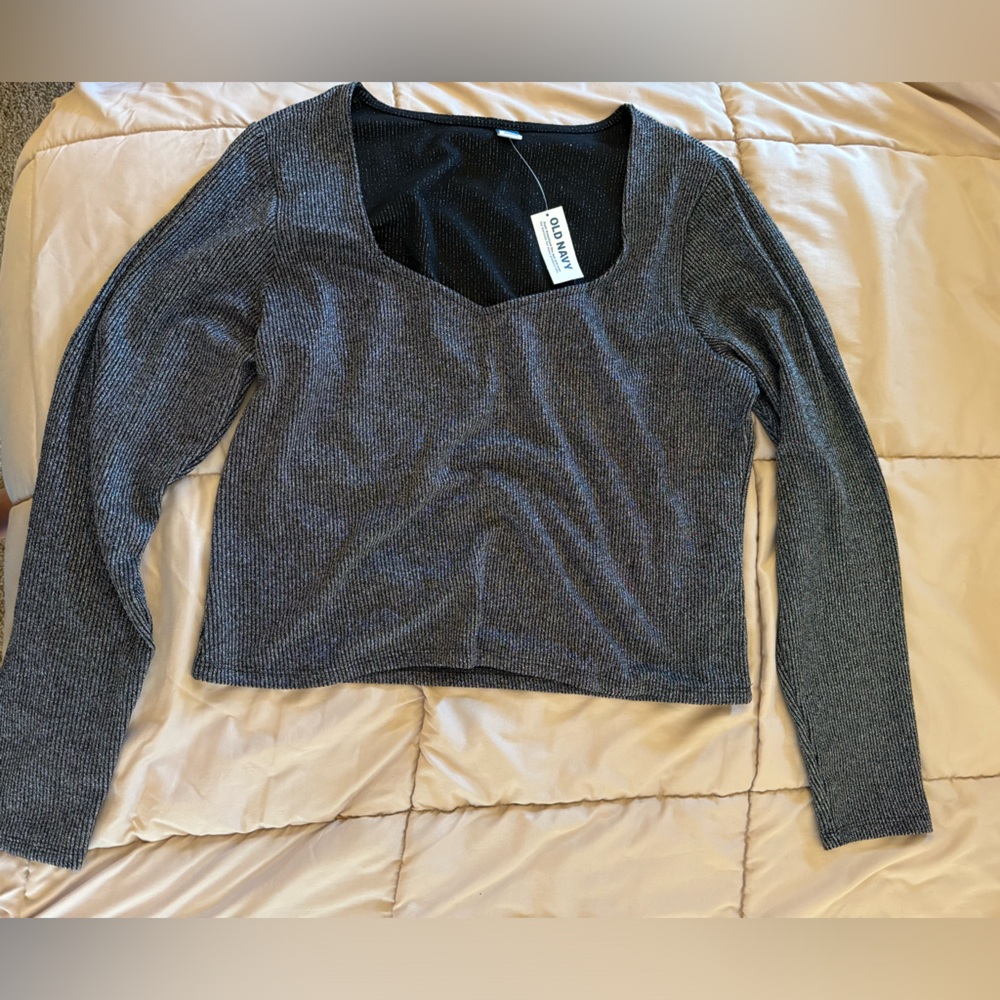 Old Navy sparkle long sleeved crop top